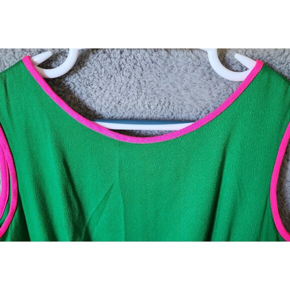 Vtg 60s 70s Alfred Shaheen Women's S/M Sleeveless Funky Wide Leg Jumpsuit Green - Picture 3 of 16